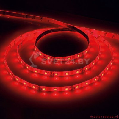 Светодиодная Лента стандарт 2835, 120 LED /м. 9,6 вт./ м (Красный) IP20